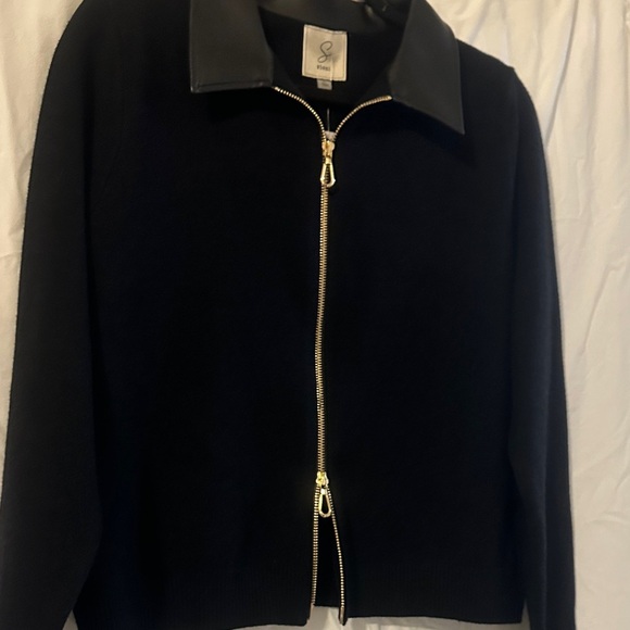 Black sweater/ Blazer with Gold Accents - Picture 1 of 6